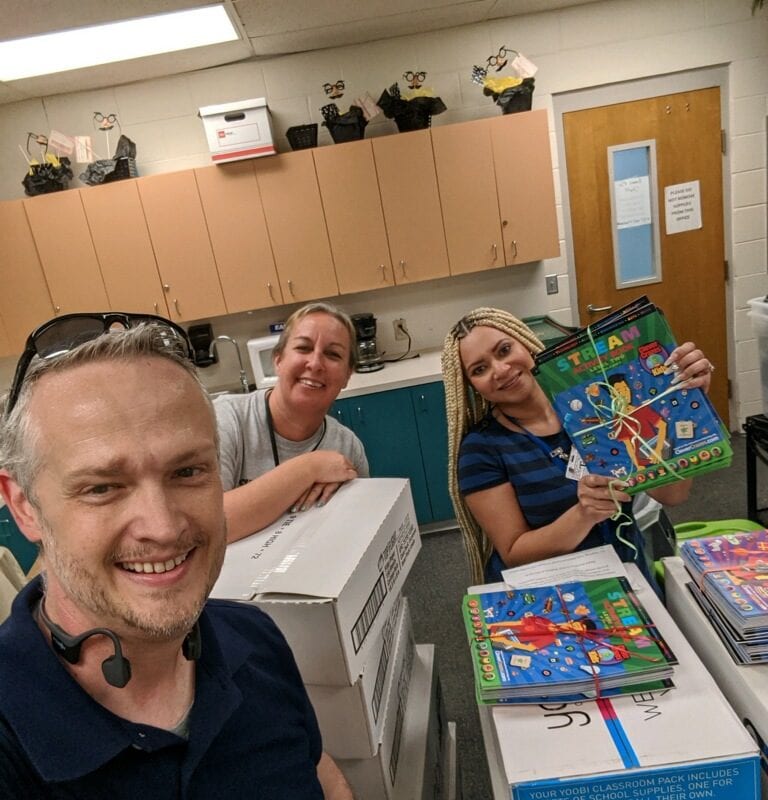 Hillsborough Education Foundation team members deliver school supplies to schools during COVID-19 outbreak
